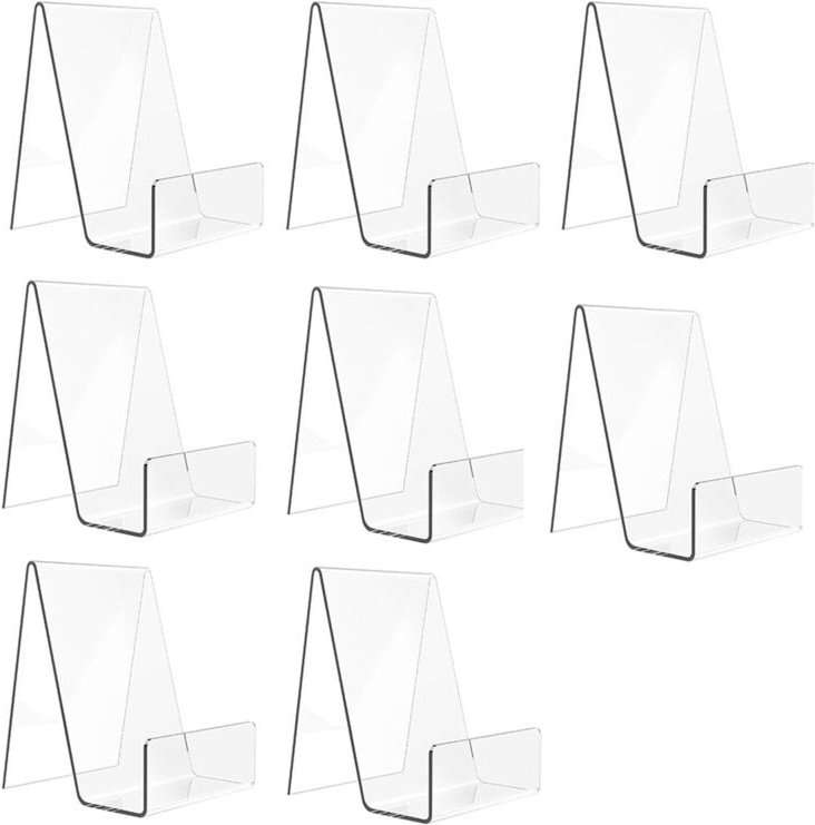 8er-Pack Acryl-Buchständer, durchsichtiger Staffeleiständer zur Präsentation, Buchständer, Präsentationsständer für Albe...