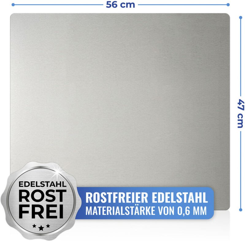 Maximex Wandblende Edelstahl, Spritzschutz, Silber matt, Edelstahl rostfrei matt - silber matt