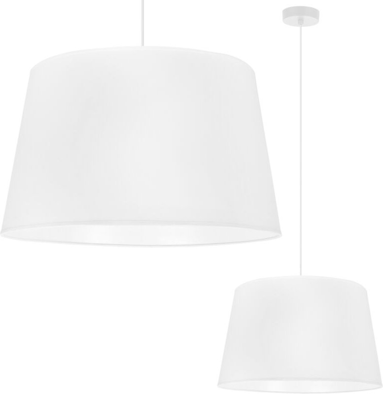 Gaja Hängelampe Kegel Weiss 1 Flacher Weisser Lampenschirm 44cm