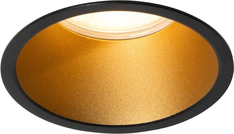 Moderne Einbaustrahler schwarz mit Gold GU10 70mm IP44 - Dept