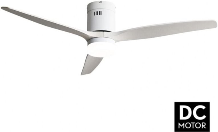 TODOLAMPARA - Deckenventilator mit Licht LED 18W Motor DC Modell AGUILON Weiß, 3 Farben, 3 Flügel, 5 Geschwindigkeiten, ...