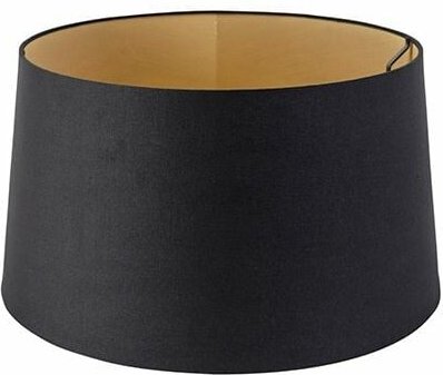 Baumwolllampenschirm schwarz 40/35/22 mit goldener Innenseite
