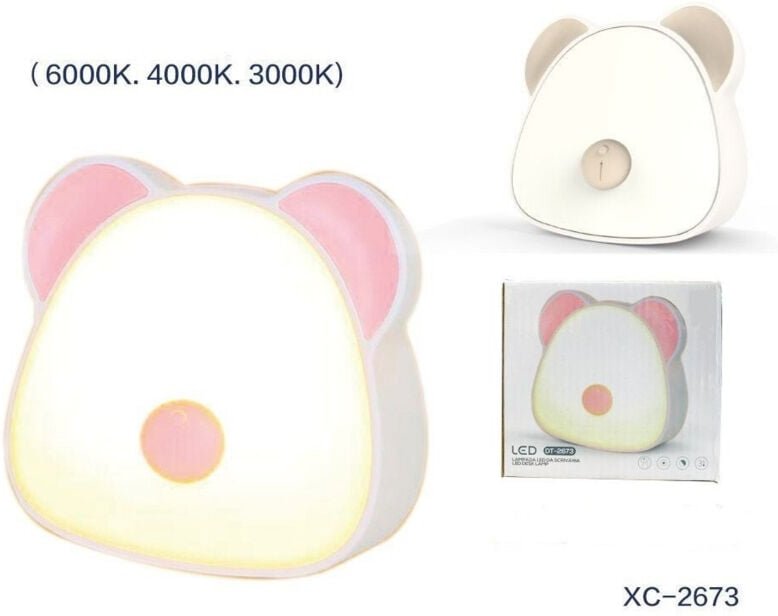 Trade Shop - LED-Lampe Schreibtisch Tisch Teddybär 3 Lichtmodi 6000K 4000K 3000K XC2673 -