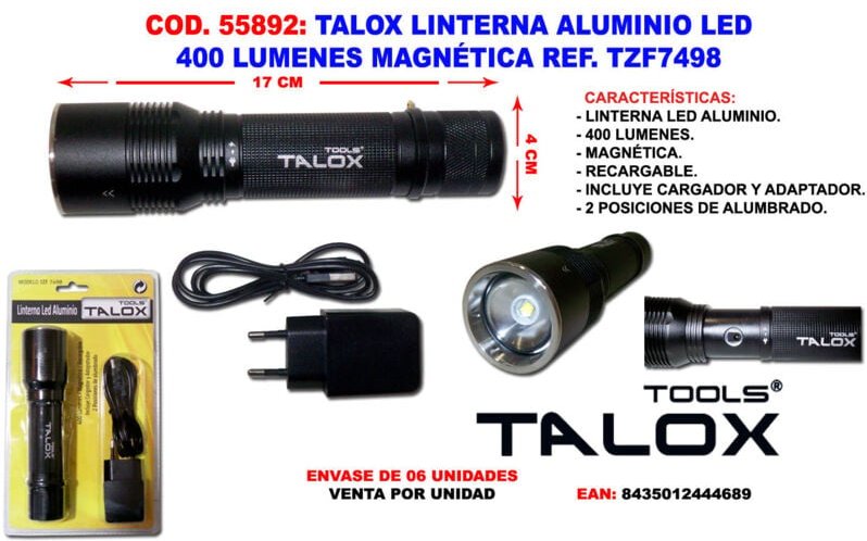 Fplus - talox Aluminium led wiederaufladbare Taschenlampe 400 Lumen magnetisch