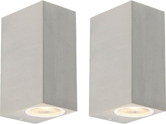 2er Set moderne Wandleuchten Stahl IP44 - Baleno II