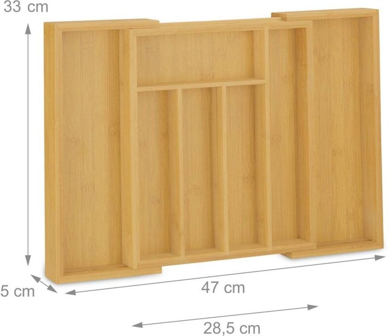 Besteckkasten fur schubladen verstellbarer bambus organizer