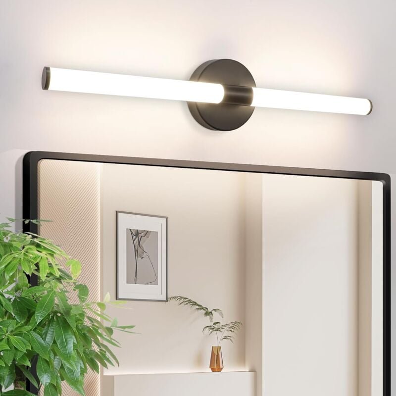 Thumbnail - Spiegelleuchte Bad Wandlampe led - 60CM Badlampe Wand 8W Badezimmer Lampe Schwarz Wandleuchte 4000K Neutralweiß Modern W...