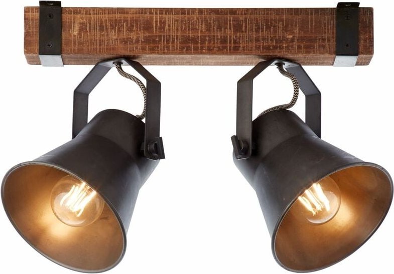 Brilliant - Lampe Plow Spotbalken 2flg schwarz stahl 2x A60, E27, 10W, g.f. Normallampen n. ent. Köpfe schwenkbar Für LE...