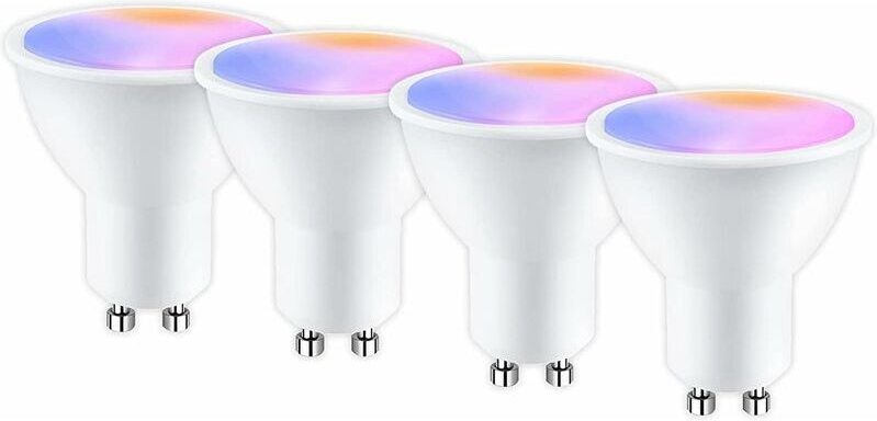 Ampoule Connectée Gu10 WiFi 5W 400LM LED RGB 2700K-6500K Compatible avec Alexa/Google Home, APP Télécommande, Contrôle V...