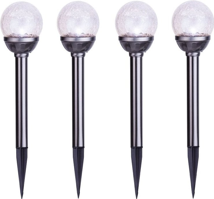 Buvtec LED-Solar-Steckleuchten, Crakleglas, 4er Set