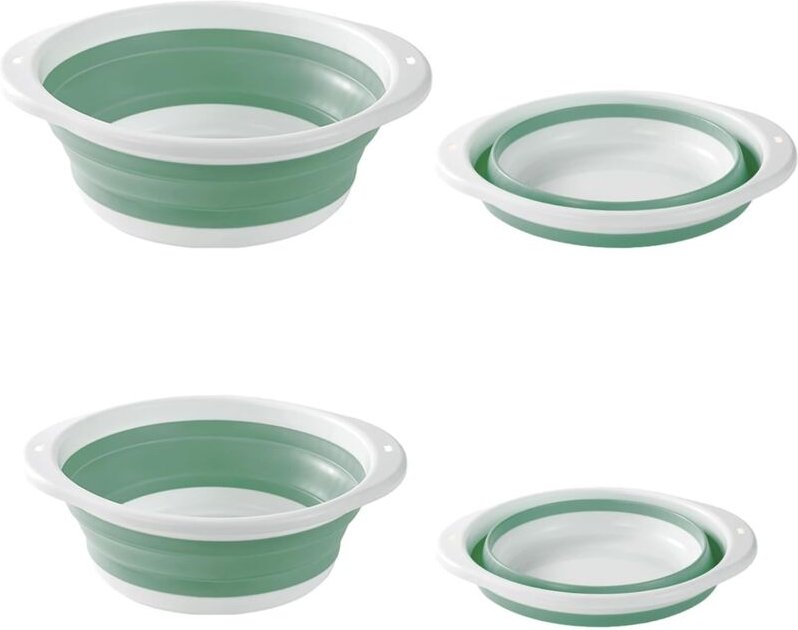 Zusammenklappbares Becken, 2-teilig, 2 Größen, faltbares Becken, faltbare Spülschüssel für Outdoor-Aktivitäten, Reisen, ...