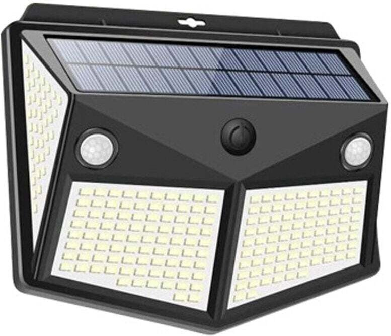 3er Set Solar Außenlampe 260LED IP65 Solar Wandleuchte Solar Flutlicht wasserdichte Wandleuchte mit Bewegungsmelder ARIL...