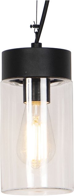 Moderne Hängelampe Schwarz mit Glas IP44 - Jarra