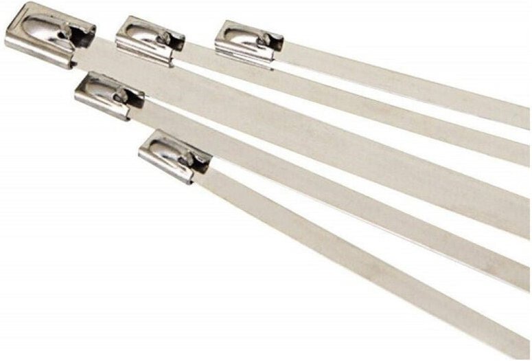 Trade Shop Traesio - Trade Shop - set 21-TLG.SEAL metall-kabelbinder 4,6 x 200 mm selbstspannender kabelclip -