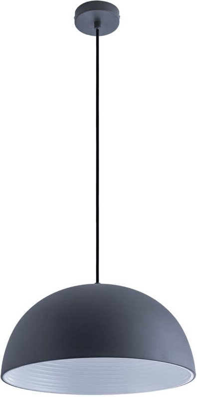 Pendelleuchte Hängelampe Esszimmer Küchenlampe Hängend 1,5m Textilkabel Ø40,5cm Anthrazit-Weiß, Klar G95 800 Lumen / 7W ...