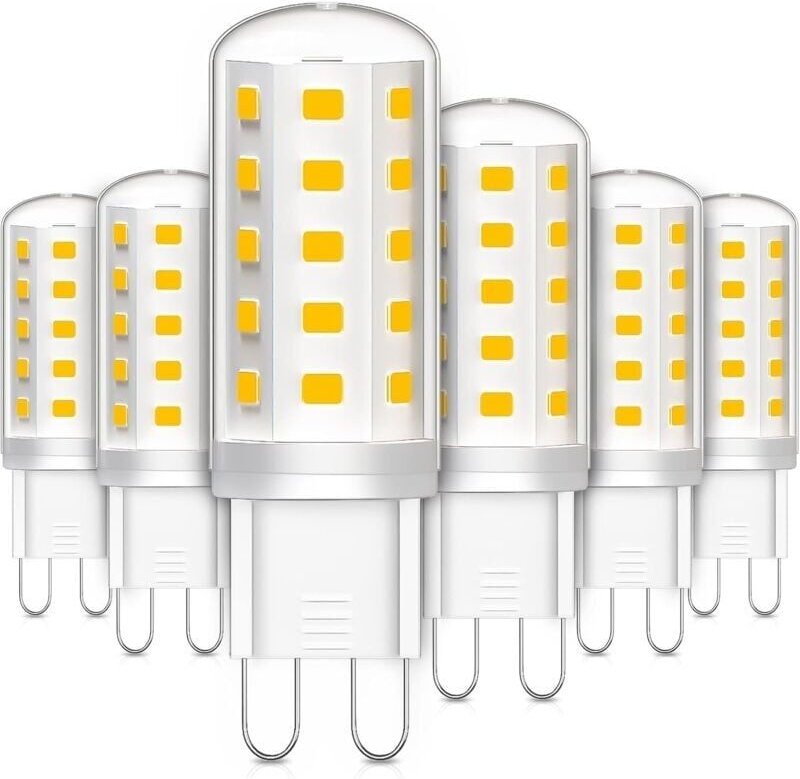 G9 LED-Lampen, 3 W, entspricht 30 W Halogenlampe, Warmweiß 2700 K, 380 lm, kein Flimmern, AC/DC 220–240 V, für Schlafzim...