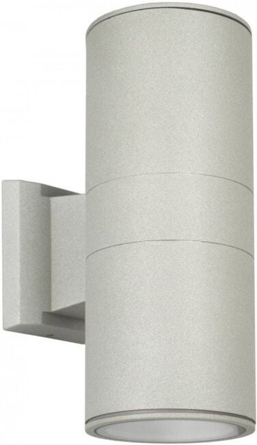 Außenwandleuchte, unten/oben, 11 cm Durchmesser, 2xE27 silber IP54, SU-MA 7001 AL