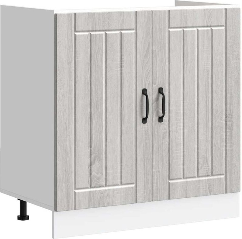 Spülenunterschrank Lucca Grau Sonoma Holzwerkstoff - Vidaxl