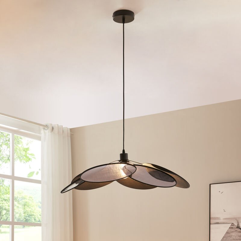 Hängeleuchte Blackwood Metall/Textil Schwarz [ Lux.pro