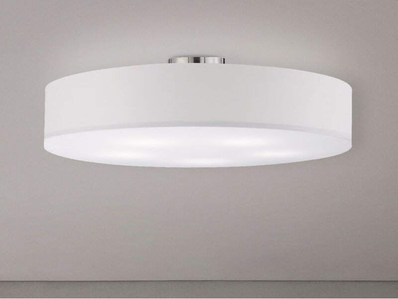 Große led Deckenleuchte mit Stoffschirm in Weiß ø 65cm