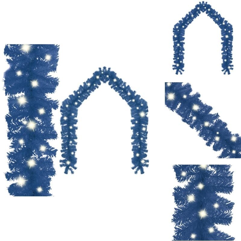 Weihnachtsgirlande mit led 5 m Blau - Weihnachtsdeko - Lichterkette - Christbaumschmuck - led Beleuchtung - Innendekorat...