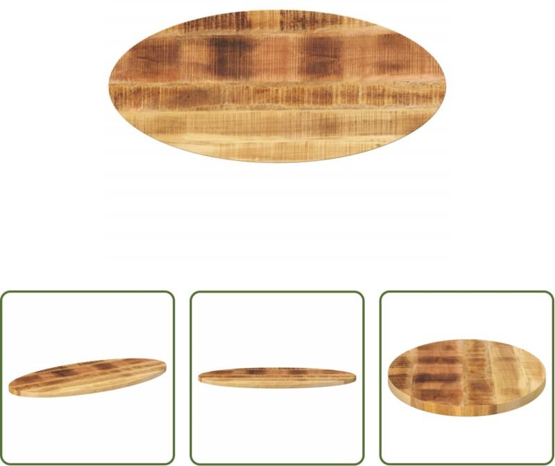 vidaXL Mangoholz - Tischplatte 100x40x2,5 cm Oval Massivholz Mango