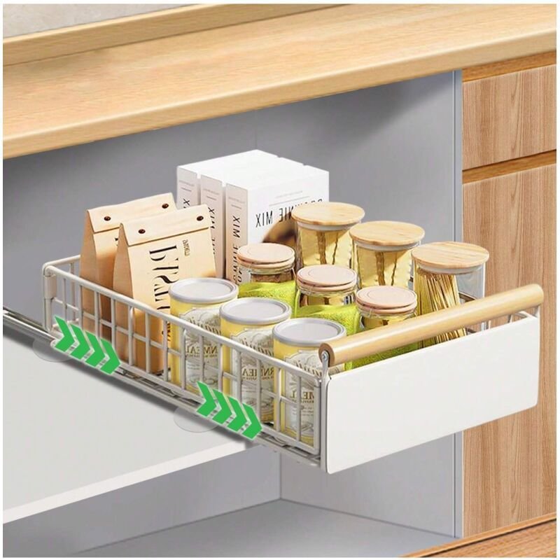Küchenauszugsschubladen, mobile Regale mit Griffen, ausziehbare Klappschubladen für Schränke, Schubladenorganizer ohne B...