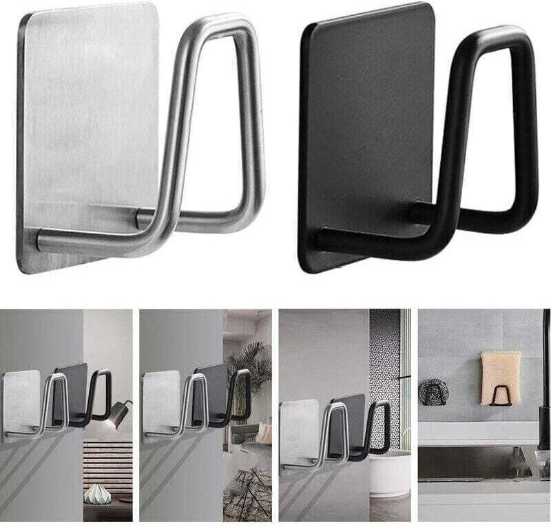 GrooFoo Spülbecken-Organizer, Schwammhalter, selbstklebende Spülschwämme, Abtropfgestell, Aufbewahrungsgestell aus Edels...