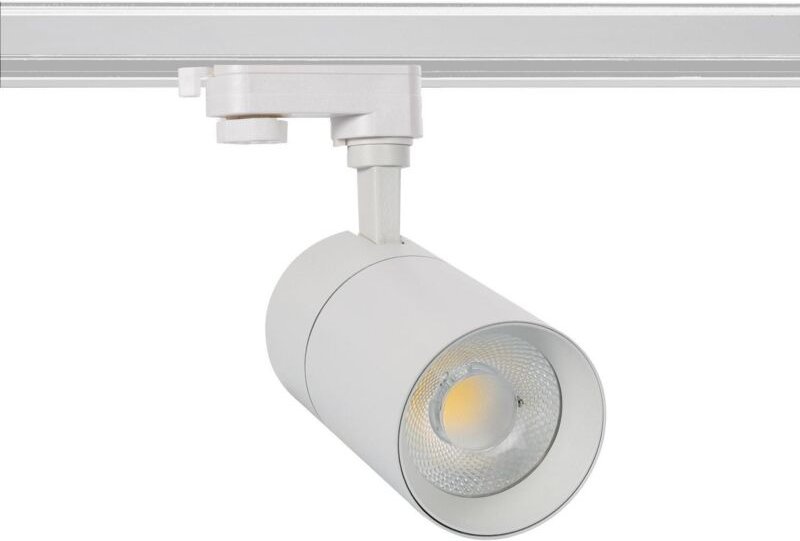 Efectoled - 3-Phasenstromschiene LED-Strahler 30W Dimmbar Mallet Weiss 5000K Kaltweiß