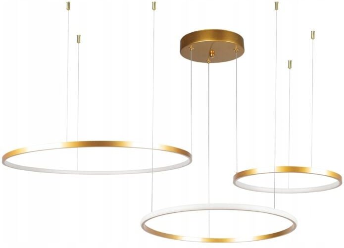 Ring Pendelleuchte Kronleuchter 40+60+80 GOLD + FERNBEDIENUNG