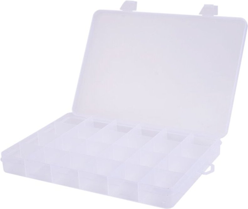 Tlily - 24 Fächer Kunststoff Box Fall Schmuck Perle Lagerung Container Handwerk Organizer