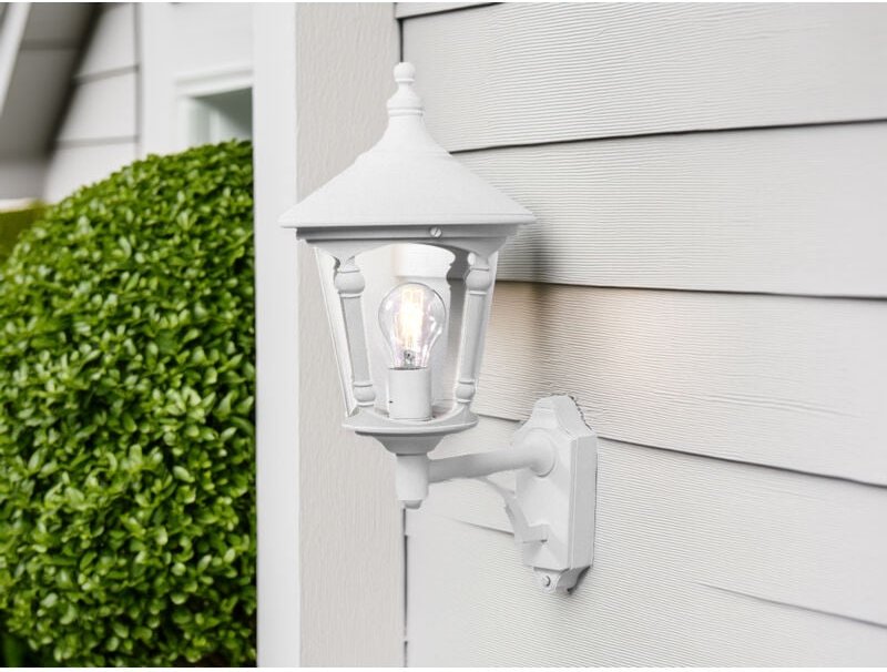 Konstsmide - Außenwandleuchte virgo Laterne stehend Aluminium Weiß, Höhe 51cm