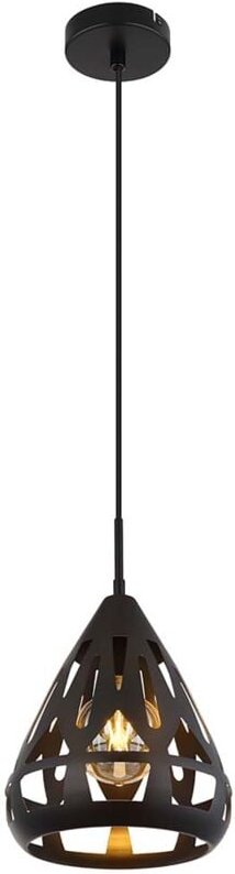 Pendelleuchte Hängelampe Deckenlampe Leuchte Metall Schwarz Dekor 1-Flammig