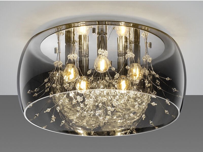 Trio Lighting Deckenlampe Crystel Deckenlampe Lampe Aus Glas Chrom ø 50 Cm E14 B-Ware