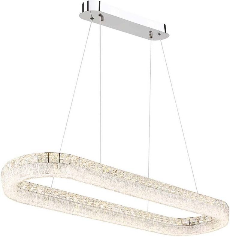 Pendelleuchte Hängeleuchte Deckenlampe verchromt LED dimmbar Fernbedienung L 100 cm