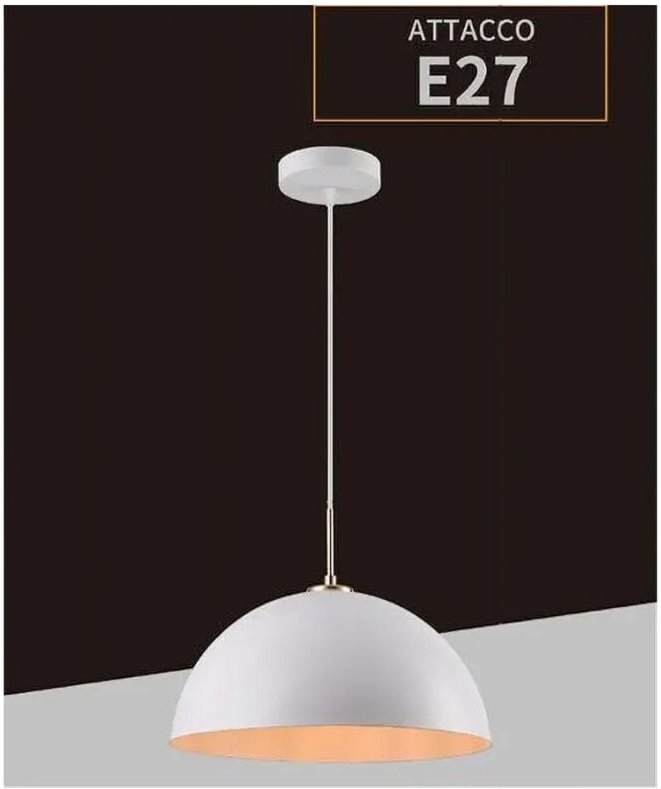 Thumbnail - Trade Shop Traesio - Trade Shop - zusammenfassung E27 paralume cupola in ferro elegante IP20 B92 - Weiß