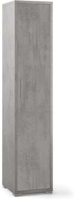 Sarmog - Hoher Mehrzweckschrank aus Holz Beton Cemento 39x41x H199 cm