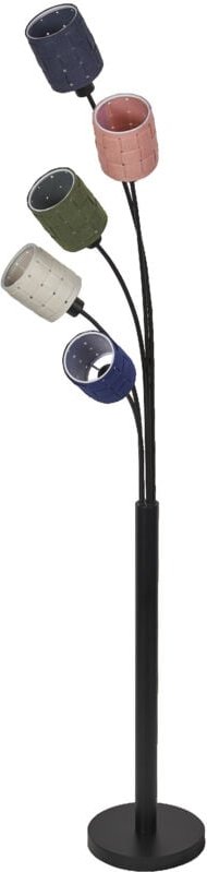 5-flammige Dekor Dosen Stehleuchte aus Filz und Metall, E14, Höhe 1730 mm, warmes Licht dank des gewebten Lampenschirms,...