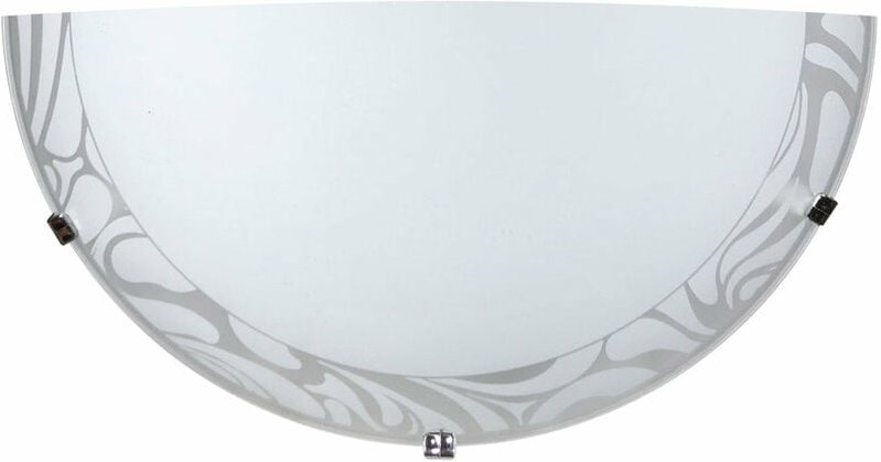 Thumbnail - Elegante Chrom-Wandleuchte mit dekoriertem Glas und weißer Platte, ausgestattet mit Haken zur Montage, geeignet für die ...