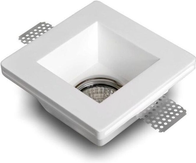 Efectoled - LED-Downlightring für Gips/Gipsplatten Integration Eckig für Glühbirne GU10 / GU5.3 Schnitt 123x123 mm UGR17...