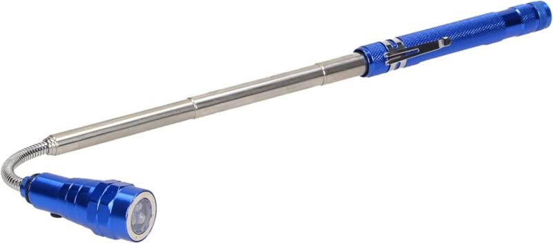 WL-9 Teleskop-LED-Taschenlampe, 17–57 cm, 3 LEDs, 4 x LR44, beweglicher Kopf, Magnet, Werkstattlampe