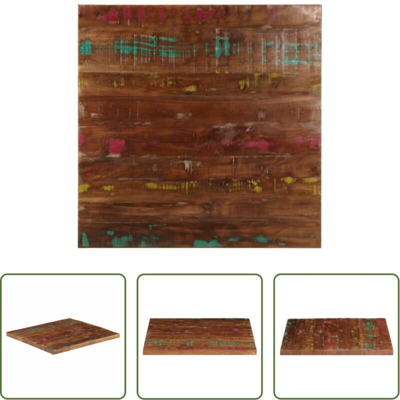 Massivholz Tischplatte - Tischplatte 80x80x3,8 cm Quadratisch Altholz Massiv