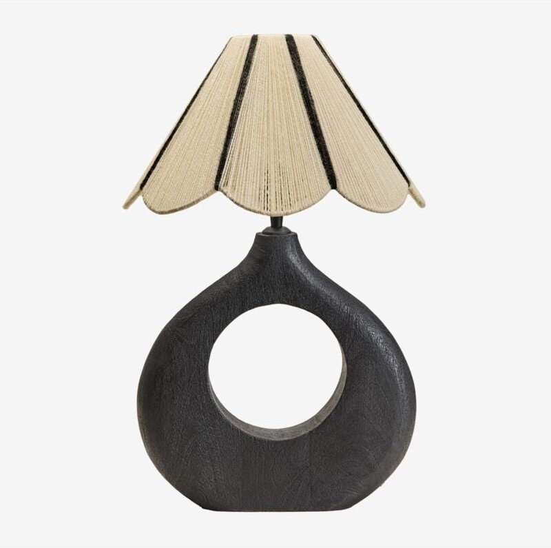 Joana Tischlampe aus Mangoholz Schlichtes Schwarz - Sklum