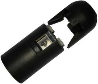 Steckdose mit schwarzem Deckel E14 44050