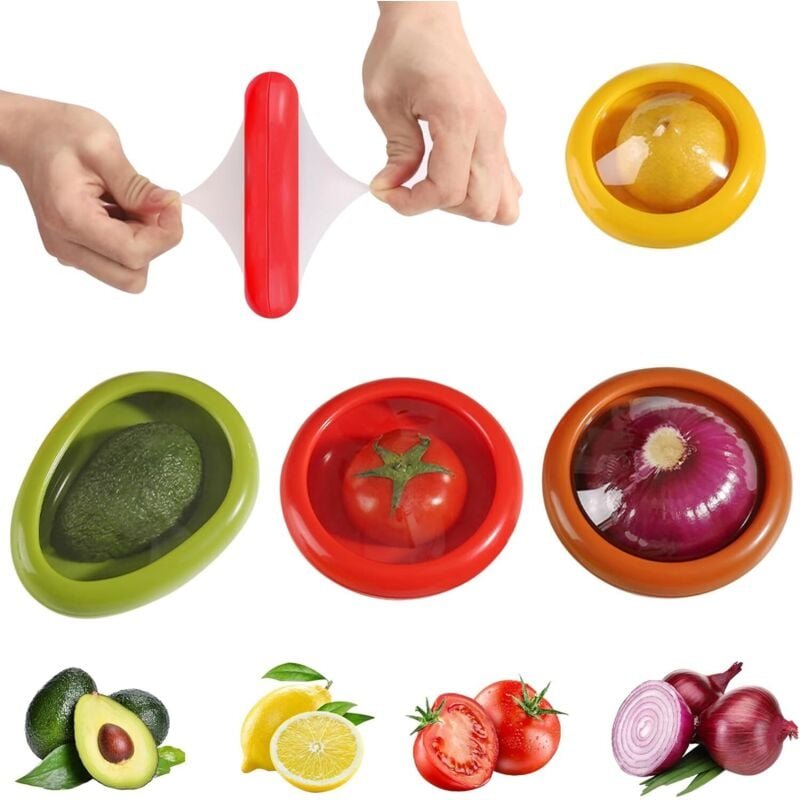 4er-Set Gemüseaufbewahrungsboxen – Tomate, Zwiebel, Zitrone – Zitronenbox, Obstaufbewahrungsbox, wiederverwendbare Kühls...