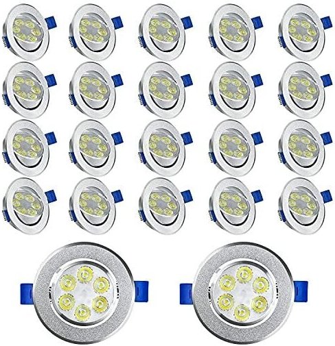 Led Einbaustrahler 230V Flach Einbauleuchte 20er Set 3W Badleuchte Einbauspot Aluminium Mini Deckenspot - 20x3W, Warmwei...