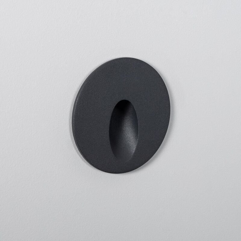 Efectoled - LED-Wandeinbauleuchte 3W Rund Grau Boiler 4000K Neutralweiß