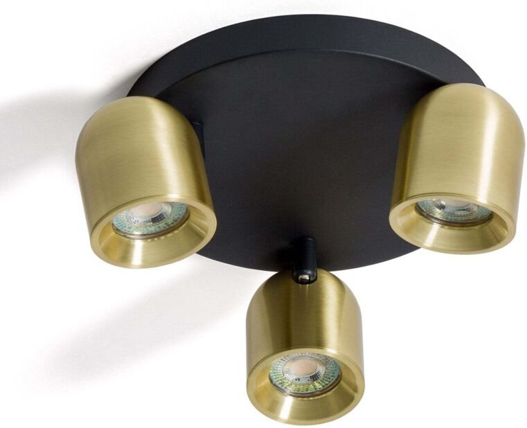 Ledkia - Deckenleuchte Rund Ausrichtbar Aluminium 3 Strahler Caleb Gold