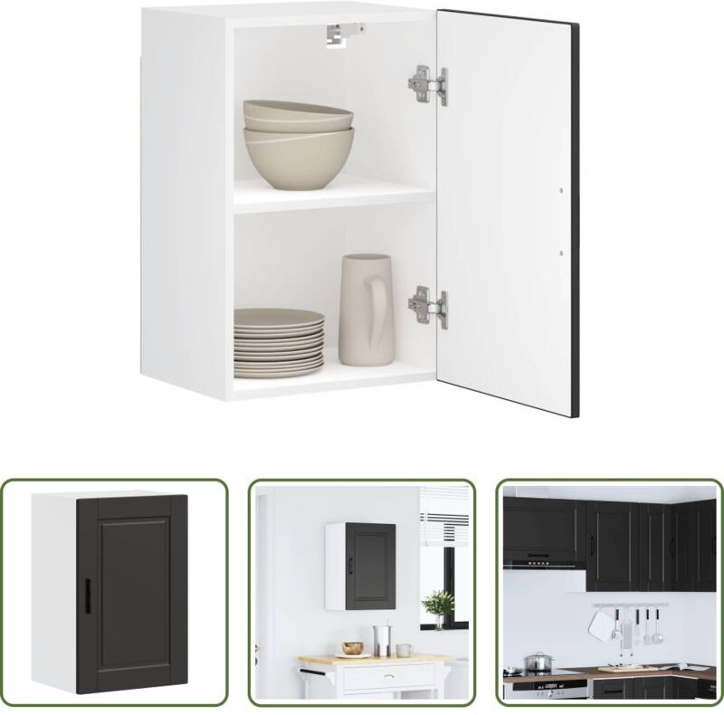 vidaXL Küchenmöbel - Küchen-Hängeschrank Porto Schwarz Holzwerkstoff