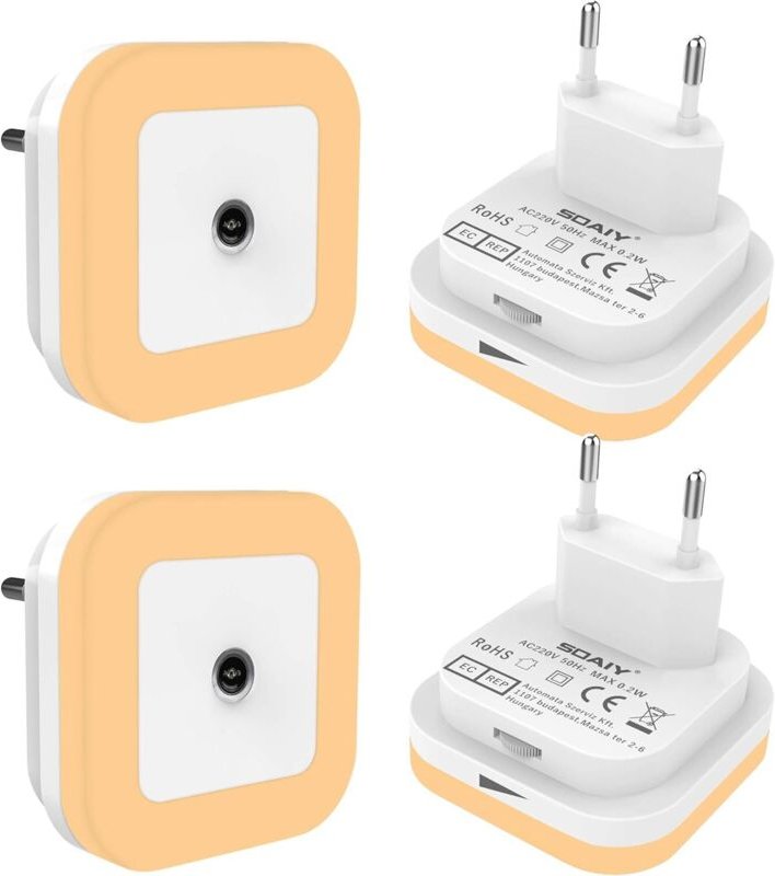 4er-Pack automatische LED-Nachtlichter, Dämmerungssensor, dimmbare LED-Lampe, Steckdosen-Nachtlicht, warmweiß